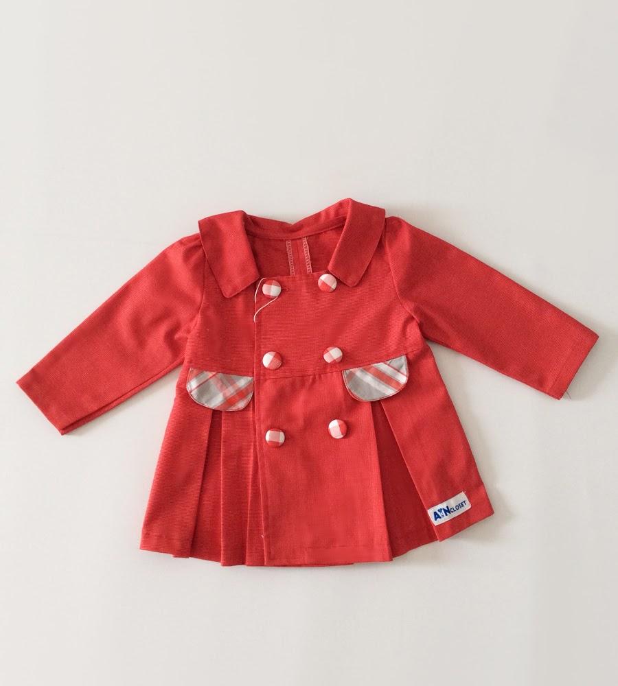 Áo khoác bé gái ticke đỏ - AICDBGI5H8YX - AIN Closet