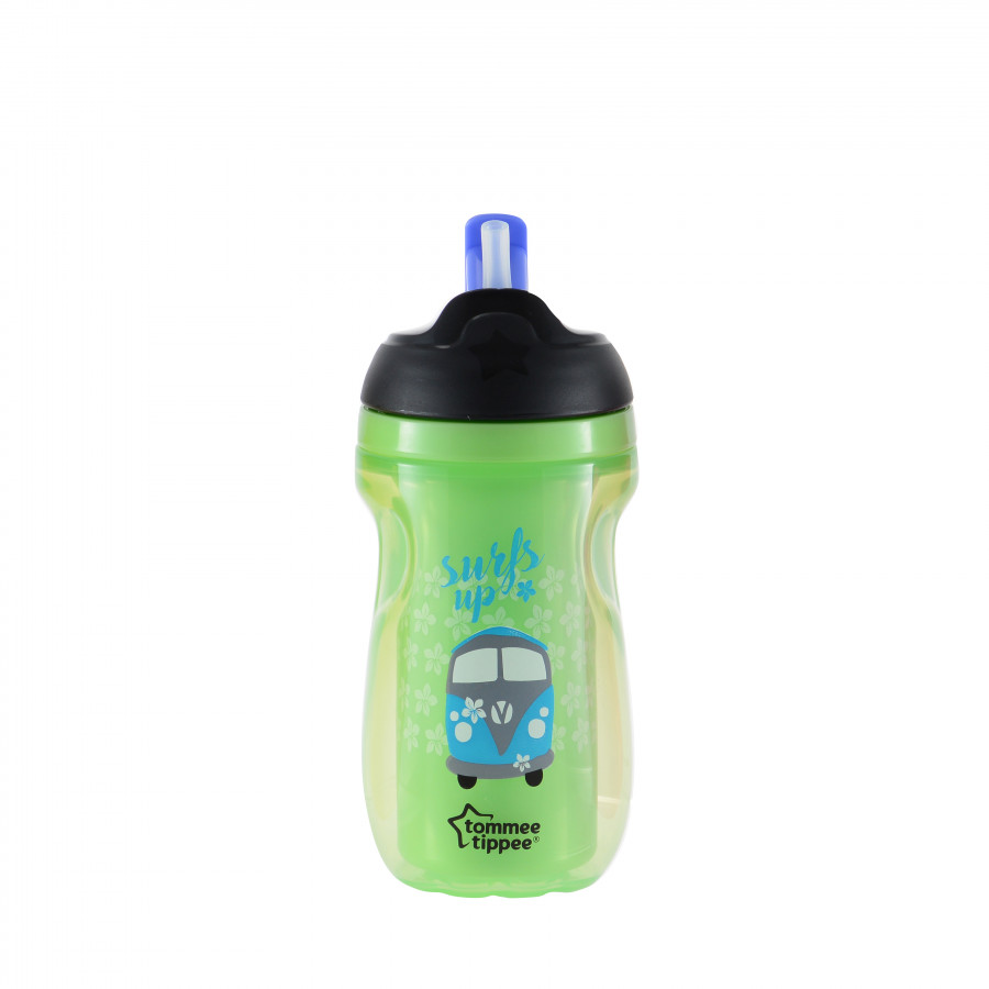 Bình uống nước giữ nhiệt có ống hút cho bé Tommee Tippee 260ml từ 12 tháng - Insulated Straw Xanh Lá