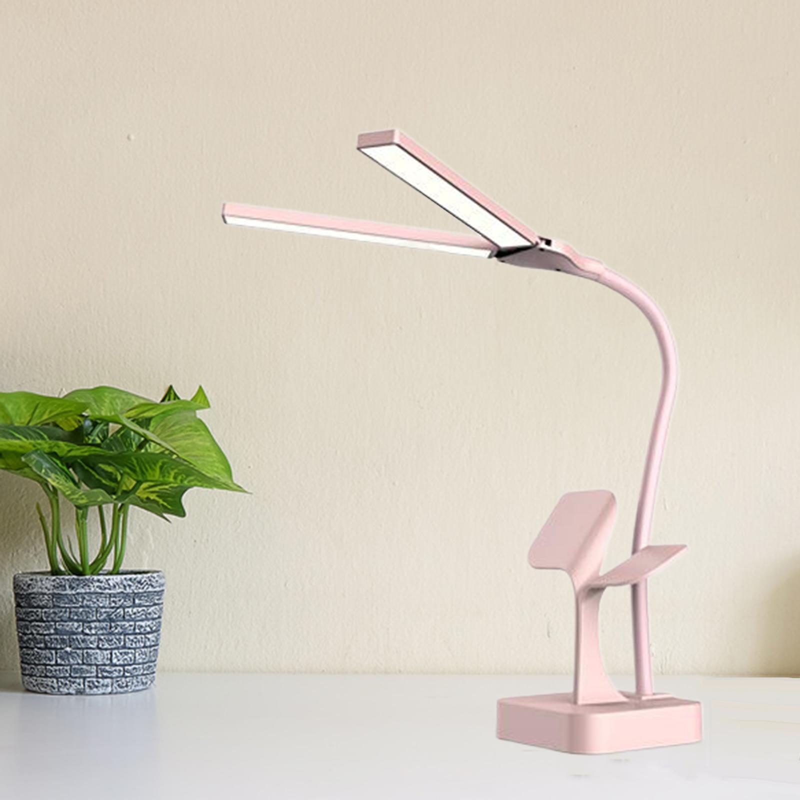 LED Desk Reading Lamp Home Light Touch Control 3 Colors Dimmable USB