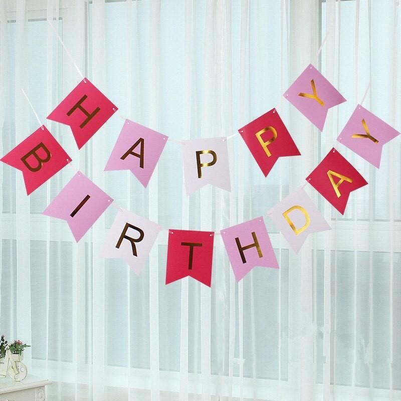 Dây 13 chữ HAPPY BIRTHDAY đuôi cá - Trang trí tiệc sinh nhật