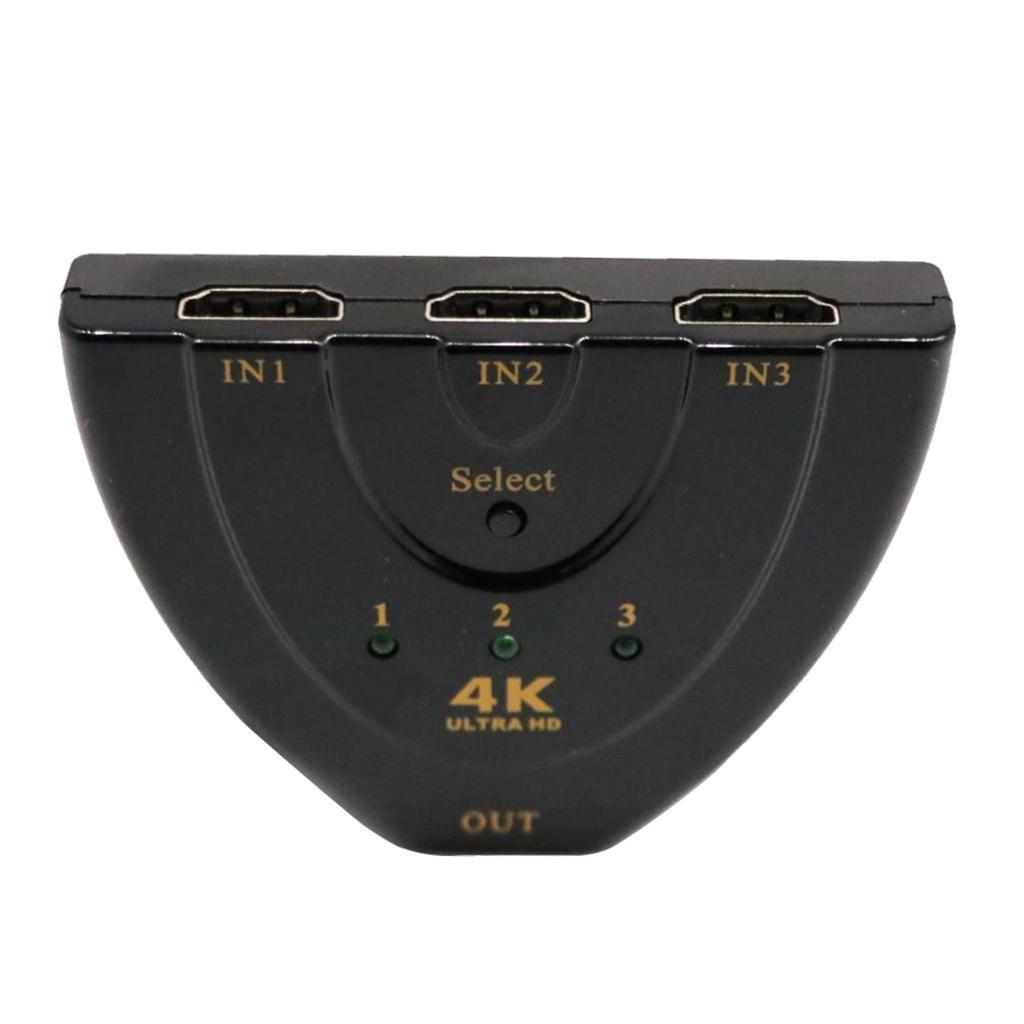 4K 3Port HDMI Cable Auto Splitter Switch Multi Switcher Hub 3 In 1Out 3D