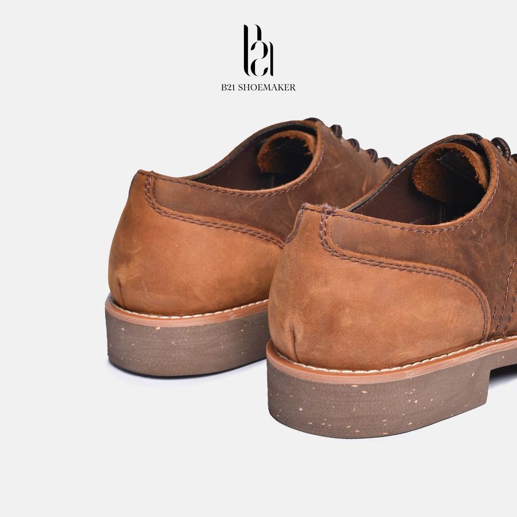 Giày Tây Nam Da Bò Thuộc Nguyên Tấm Đế Độn Tăng Chiều Cao Derby XR phong cách Classic Vintage Cổ Điển - B21 Shoemaker