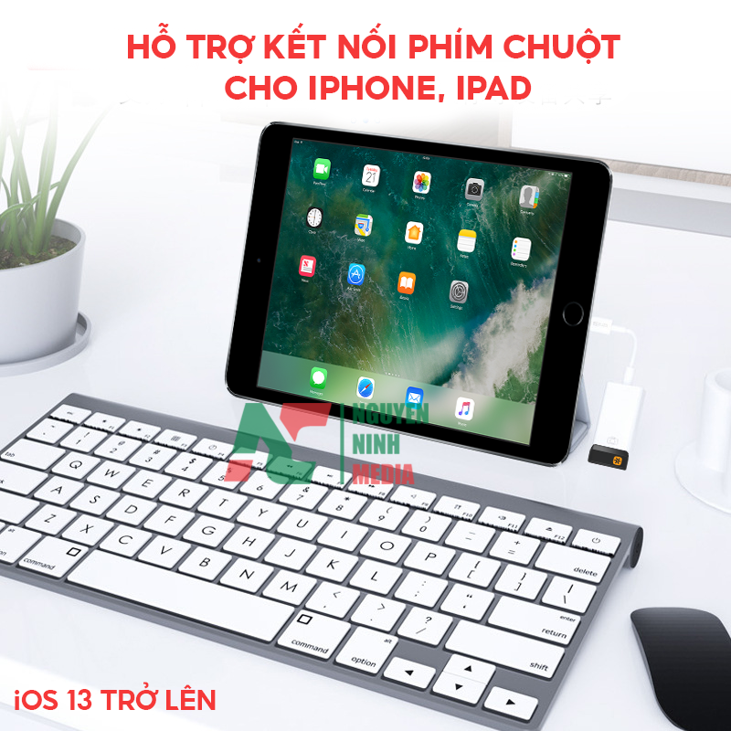 Jack OTG Dành Cho iPhone, iPad Earldom ET-OT48 - Hỗ Trợ Cắm Phím, Chuột, USB , Mic - Hàng Chính Hãng