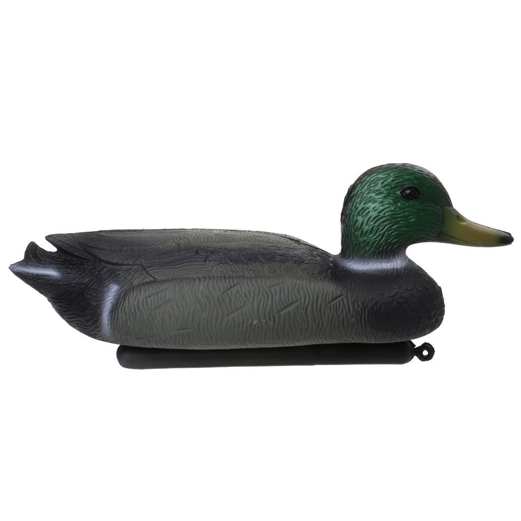 Fishing Hunting Male Decoy Duck Decoy Drake w/ Floating Keel - Green