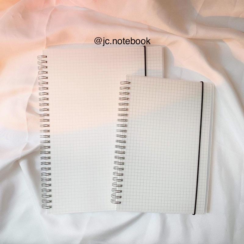 Grid Notebook - Sổ Ô Vuông - sổ kẻ ô grid - Sổ gáy xoắn bìa nhựa Basic Notebook