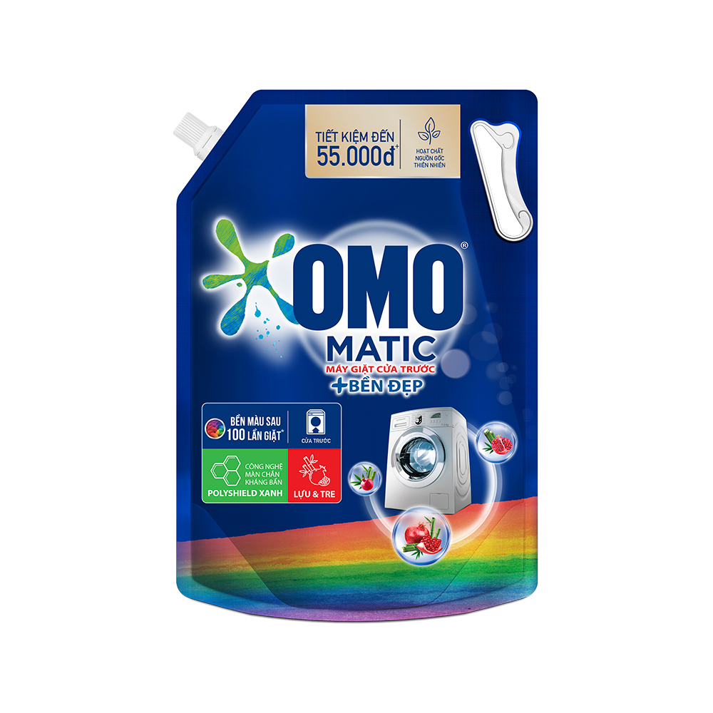 Túi Nước Giặt Omo Matic Cho Máy Giặt Cửa Trước Bền Đẹp Bền Màu Sau 100 Lần Giặt 2.8Kg