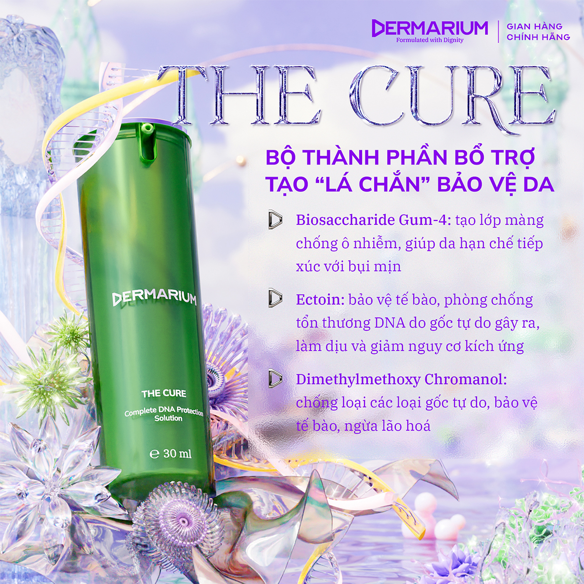 Dermarium The Cure - Tinh Chất DNA Repair Enzymes Trẻ Hoá &amp; Bảo Vệ Toàn Diện 30ml