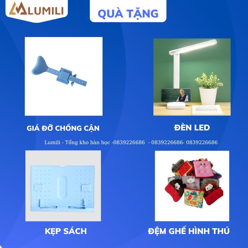 Bàn học sinh chống gù chống cận thông minh có giá sách R12 mới, điều chỉnh nghiêng mặt bàn nâng hạ độ cao thông minh