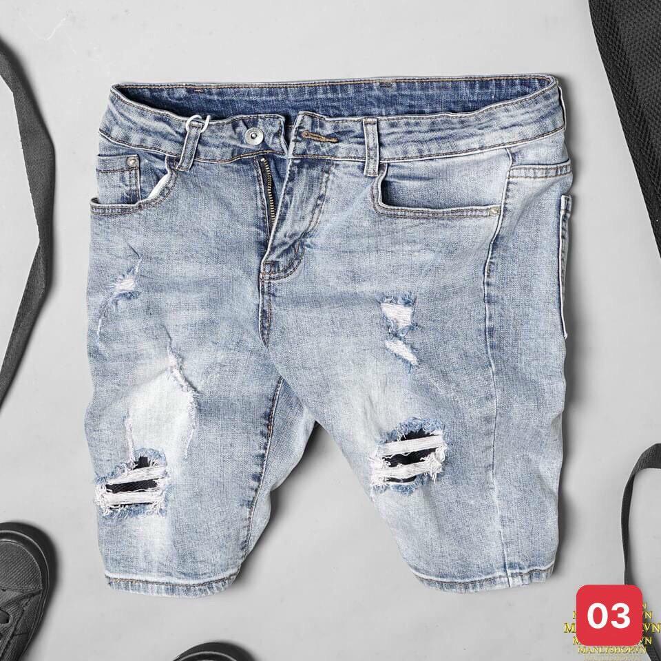 Quần Sọt Jean Nam màu Xanh Nhạt, Quần Short Nam, Quần Đùi Nam thời trang cao cấp MuradFashion MS213