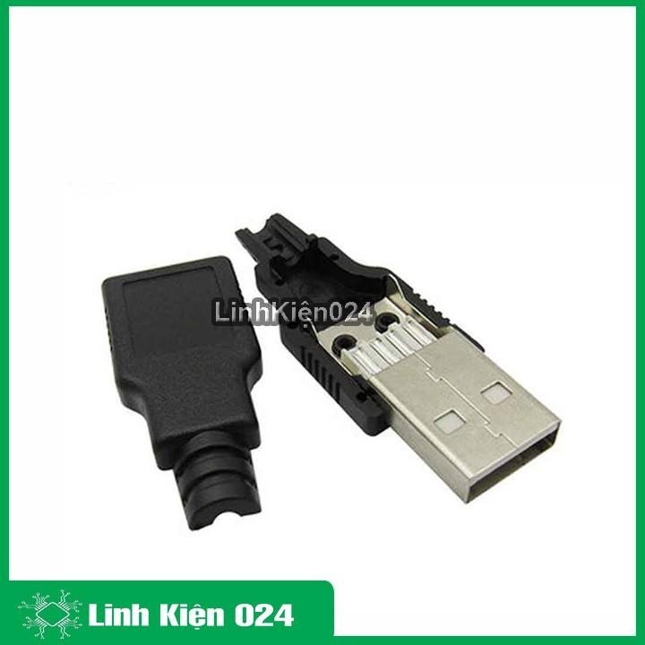 Đầu Jack Cổng USB A Đực 4P + Vỏ