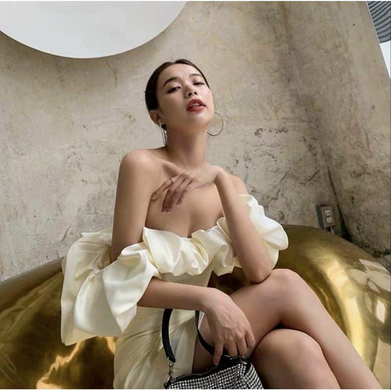 Đầm Xinh WASABI DRESS thiết kế phần thân bồng bềnh sau lưng bo chun thích hợp các buổi tiệc đi chơi