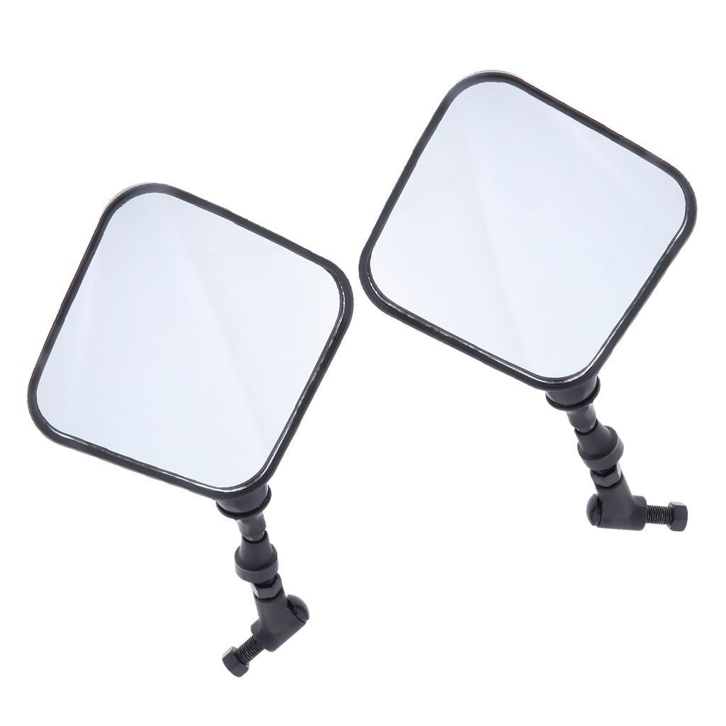 2 Pieces Colorful Rear View Side Mirrors Universal suit for Motorcycle Cruiser Chopper ATV Scooter, Black
