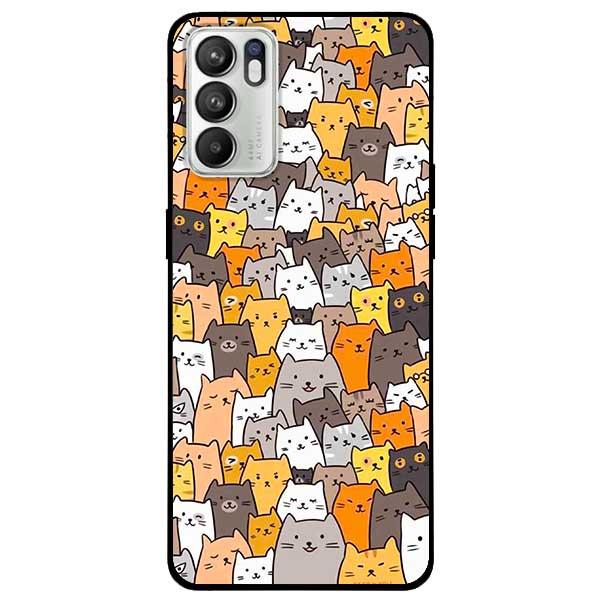 Ốp lưng dành cho Oppo Reno 6 - Reno 6 5G - Reno 6Z 5G - Họa Tiết Nhiều Mèo