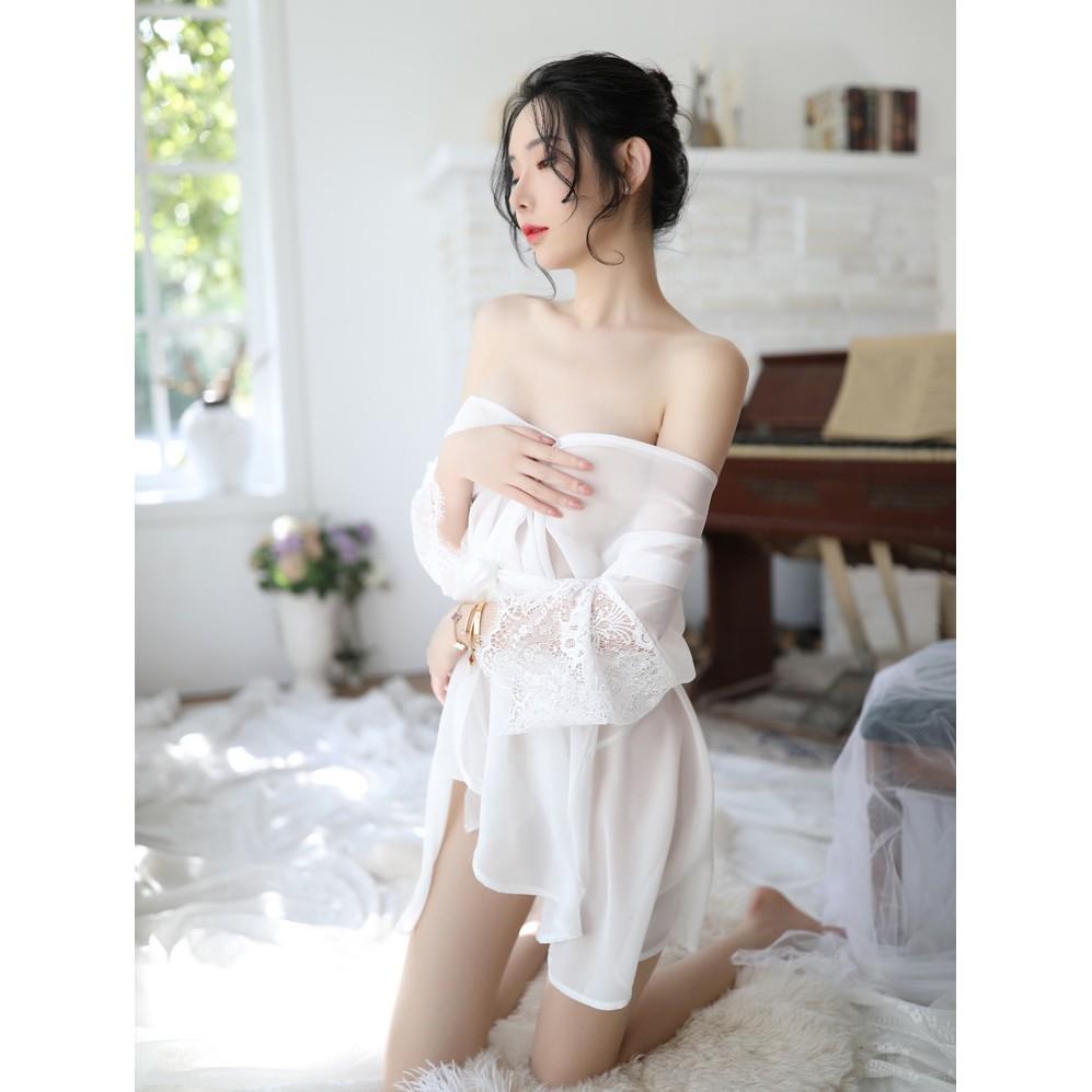 Áo choàng ngủ sexy chất voan mỏng gợi cảm quyến rũ k12