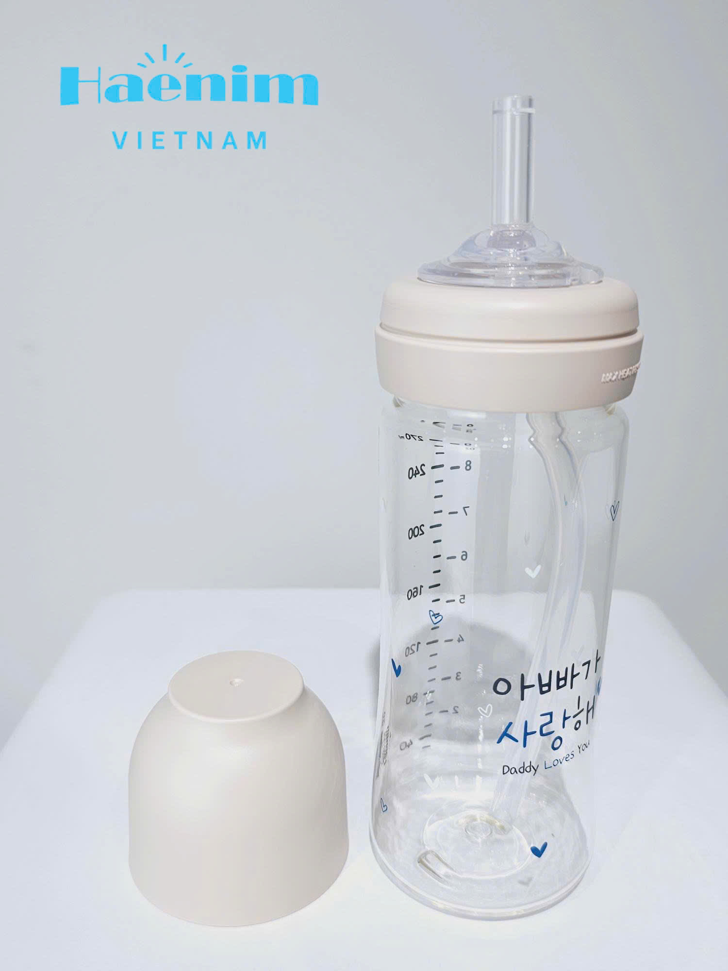 Bình sữa Haenim PA All-in-One size 270ml - Bao gồm núm hút &lt;Có quà tặng kèm