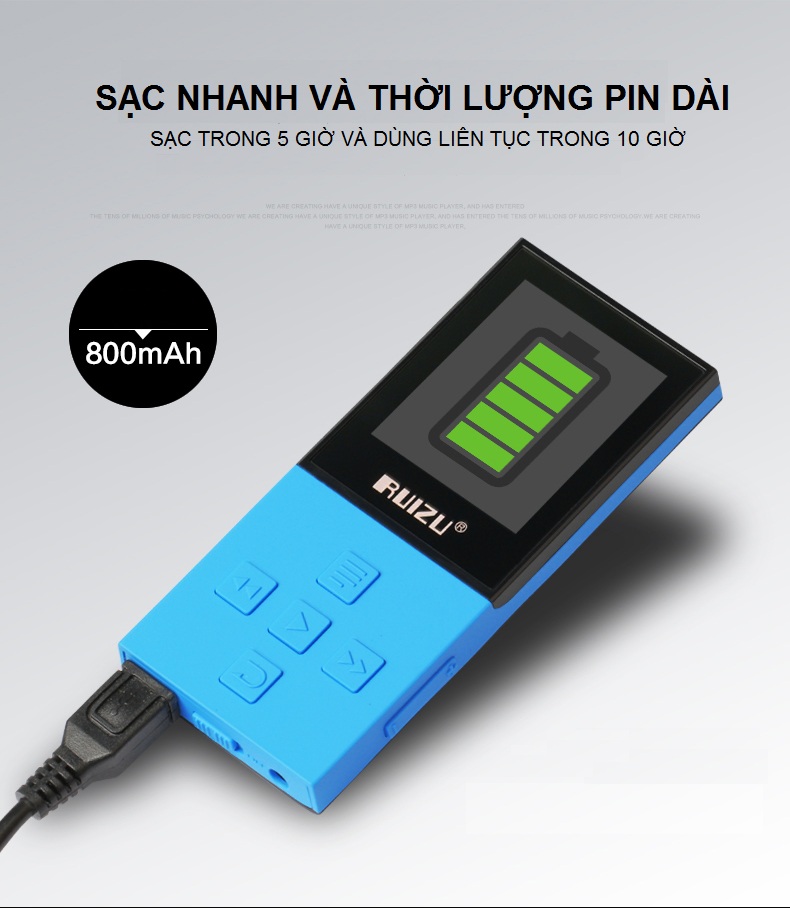 Máy Nghe Nhạc Bluetooth Lossless Ruizu X18 Bộ Nhớ Trong 8GB AZONE - Hàng Nhập Khẩu - Màu Ngẫu Nhiên