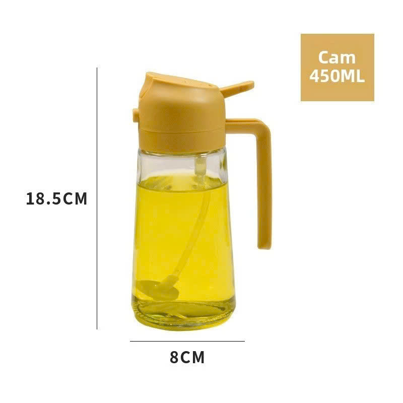 Bình Đựng Dầu Với Nắp Mở Tự Động Bình xịt dầu ăn 600ml siêu tiện ích 2in1 (có thể rót và xịt). hàng chính hãng - Giao Màu Ngẫu Nhiên - HŨ LỌ ĐỰNG GIA VỊ