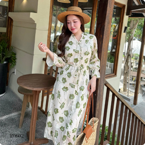 Đầm maxi Ruzimay Style Dáng dài xòe họa tiết