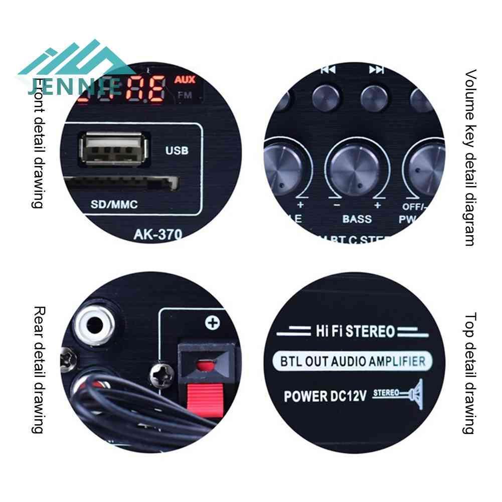 Bộ Khuếch Đại Âm Thanh Hifi AK370 20W + 20W 12V Cho Xe Hơi