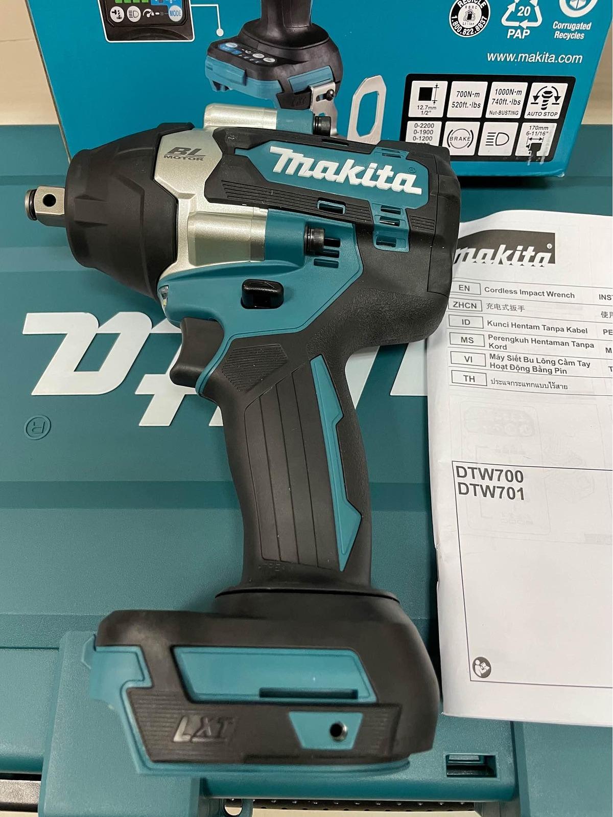 MÁY VẶN BULONG 700NM (12.7MM (1/2&quot;) MAKITA DTW700Z (KHÔNG KÈM PIN VÀ SẠC) - HÀNG CHÍNH HÃNG