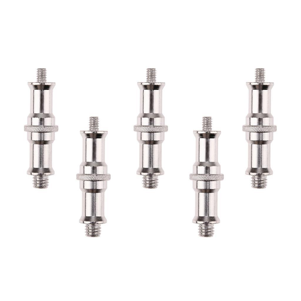 5x Standard 1/4 to 3/8 inch Metal Male Convertor Threaded Screw Adapter Spigot Stud for Light Stand, Hot Shoe/Cold Shoe Adapter