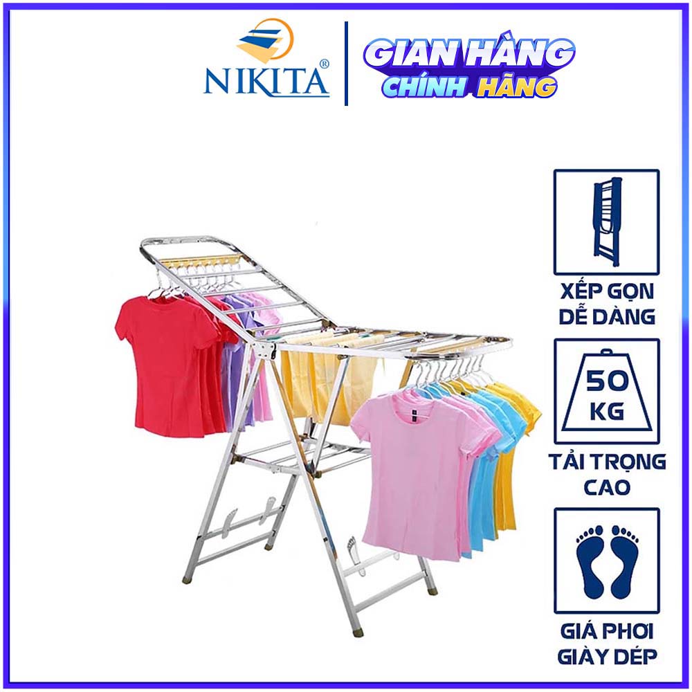 Giàn Phơi Đồ Thông Minh Đa Năng, Giàn Phơi Để Sàn Inox Gấp Gọn, Chính Hãng Nikita Nhiều Mẫu Mã Lựa Chọn - Gp818A