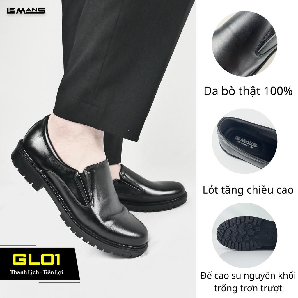 Giày lười da cao cấp khâu tay Penny Loafer Black LEMANS GL01 bảo hành 24 tháng