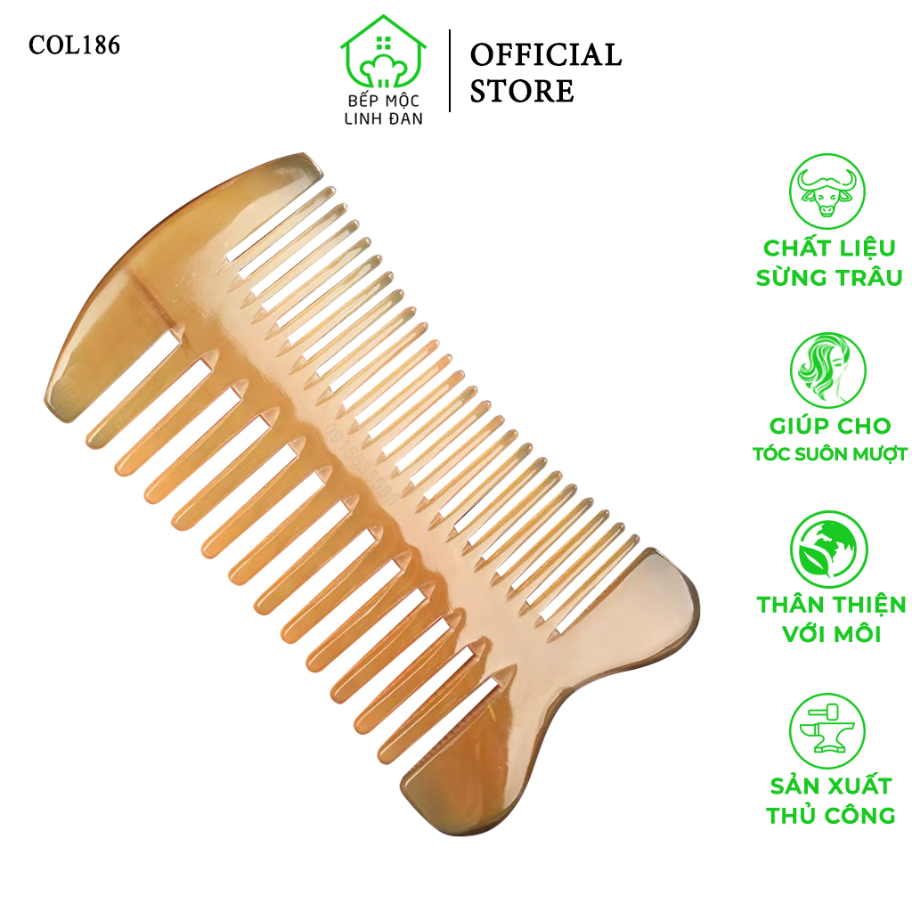 Lược Sừng Đa Năng (Size: S-10cm) Răng Thưa Và Mau [COL186]