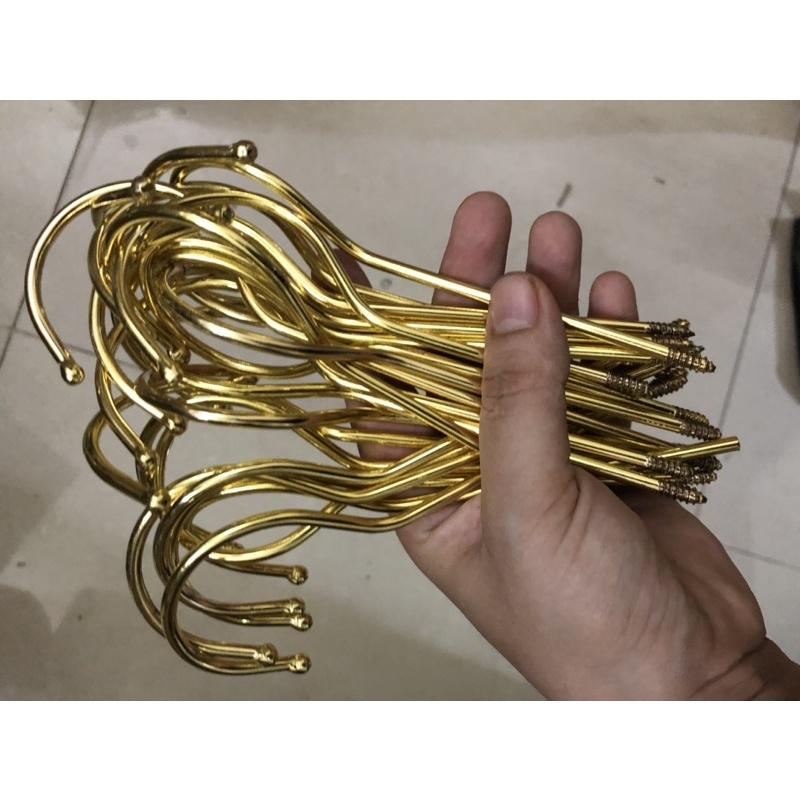 Combo 5c đầu móc mạ vàng dài 15cm-móc kẹp quần áo gỗ chụp hình