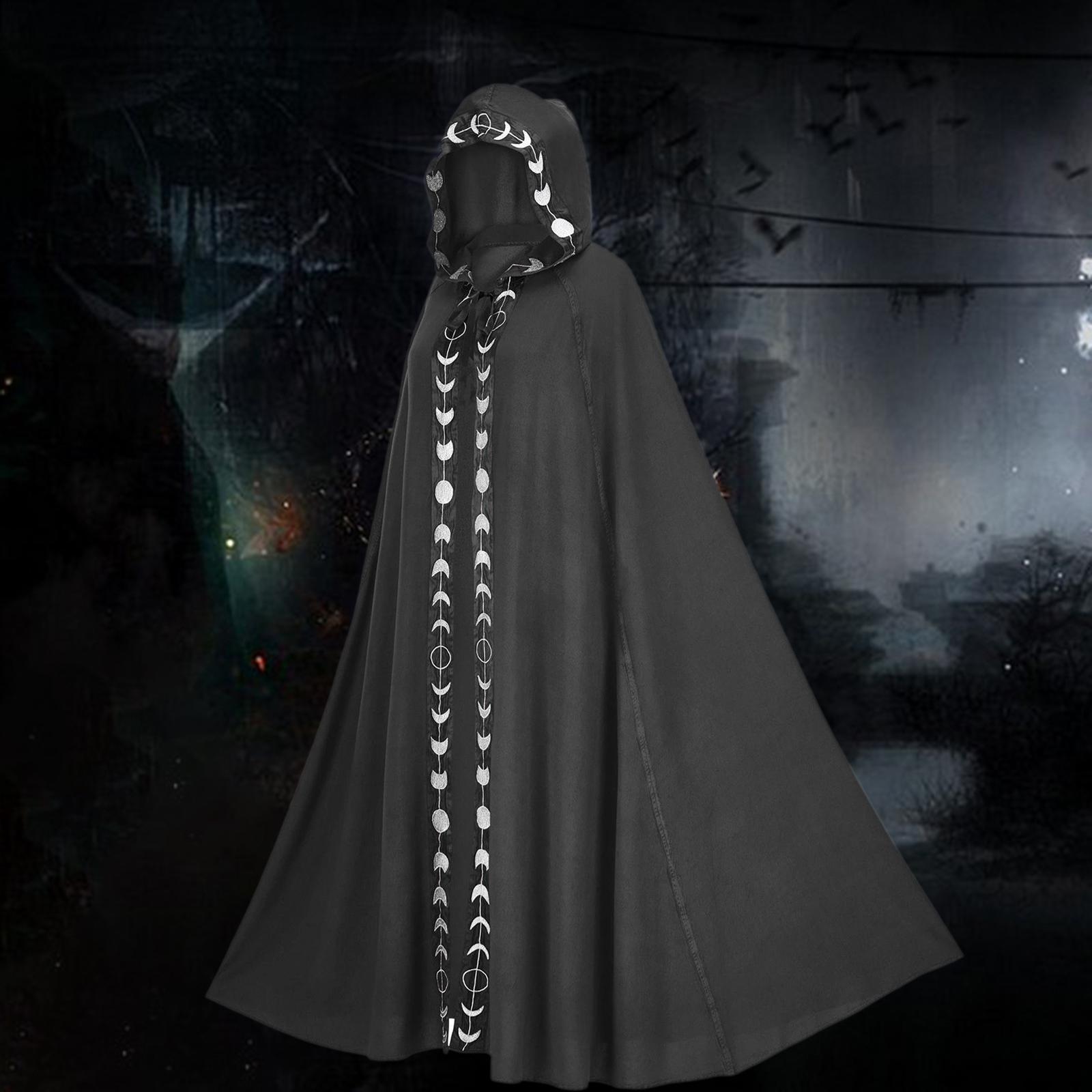 Halloween Cosplay Long Hooded Cloak Cape Wizard Devil Outfit Durable Versatile Devil Costume for Christmas Party Costume Ball