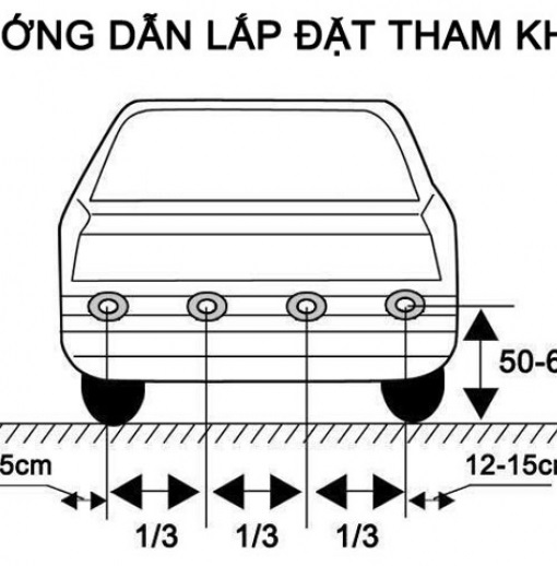 Cảm biến lùi 4 mắt mắt to 22mm cảnh báo va chạm xe hơi ô tô loại 12v đủ màu TẶNG MŨI KHOAN