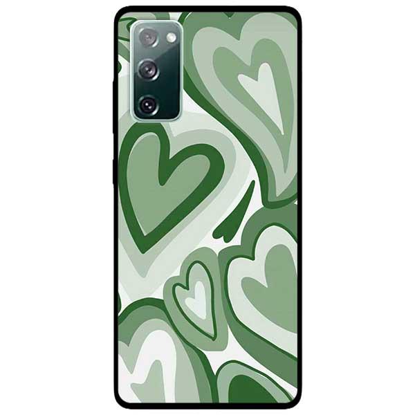 Ốp lưng dành cho Samsung S20 FE / Samsung S20 FE 5G - Tim Viền Xanh Lá
