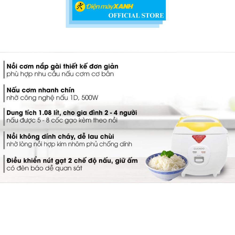 Nồi cơm nắp gài Cuckoo 1.08 lít CR-0671 - Hàng Chính Hãng