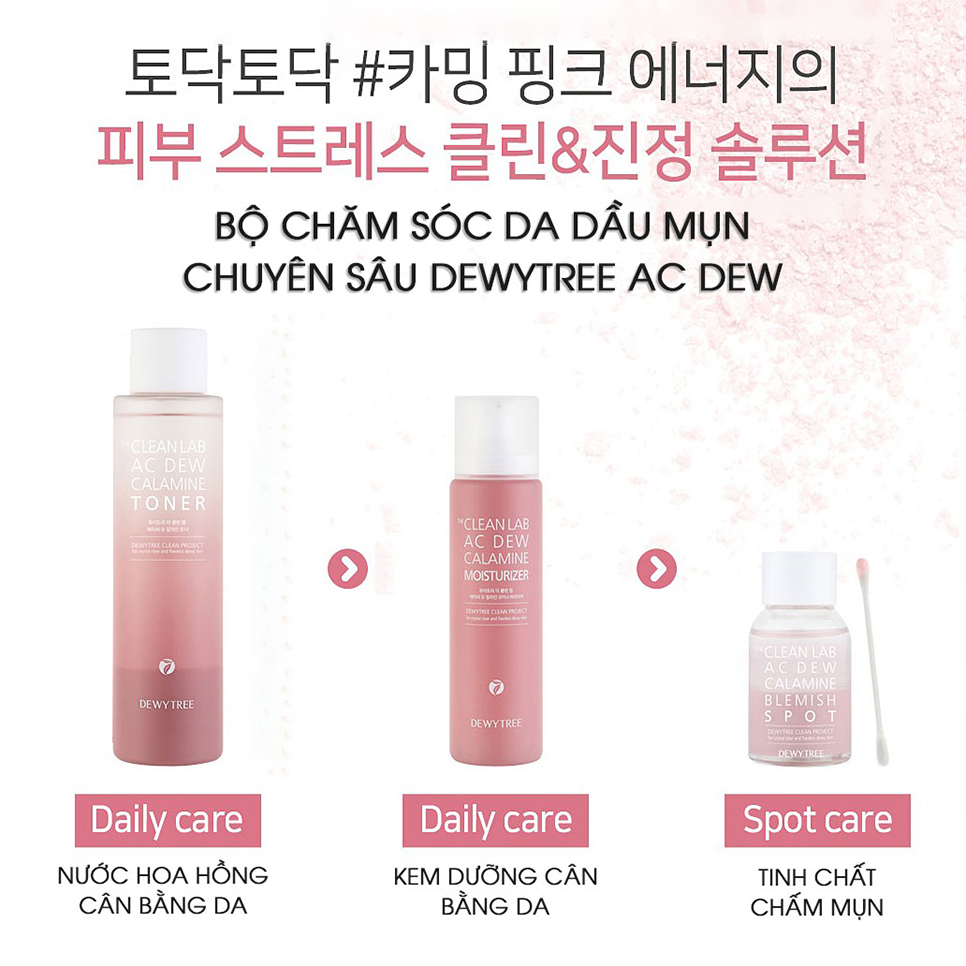 Serum Tinh Chất Chấm Mụn Lành Tính Nhanh Xẹp Mụn Chống Thâm Và Sẹo Rỗ DewyTree The Clean Lab AC DEW Calamine Blemish Spot 20ml