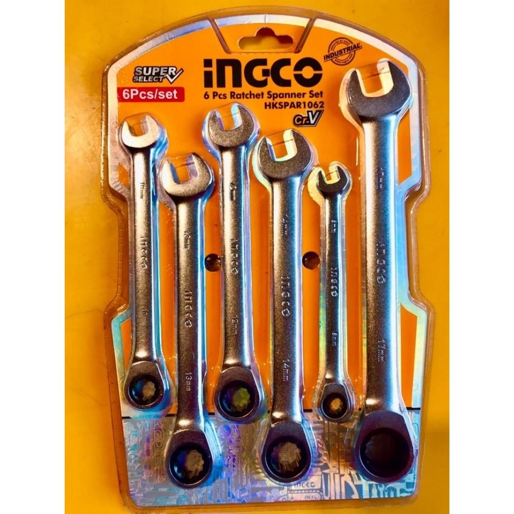 BỘ 6 CỜ LÊ MIỆNG VÒNG TỰ ĐỘNG (8- 17MM) INGCO HKSPAR1062 - HÀNG CHÍNH HÃNG