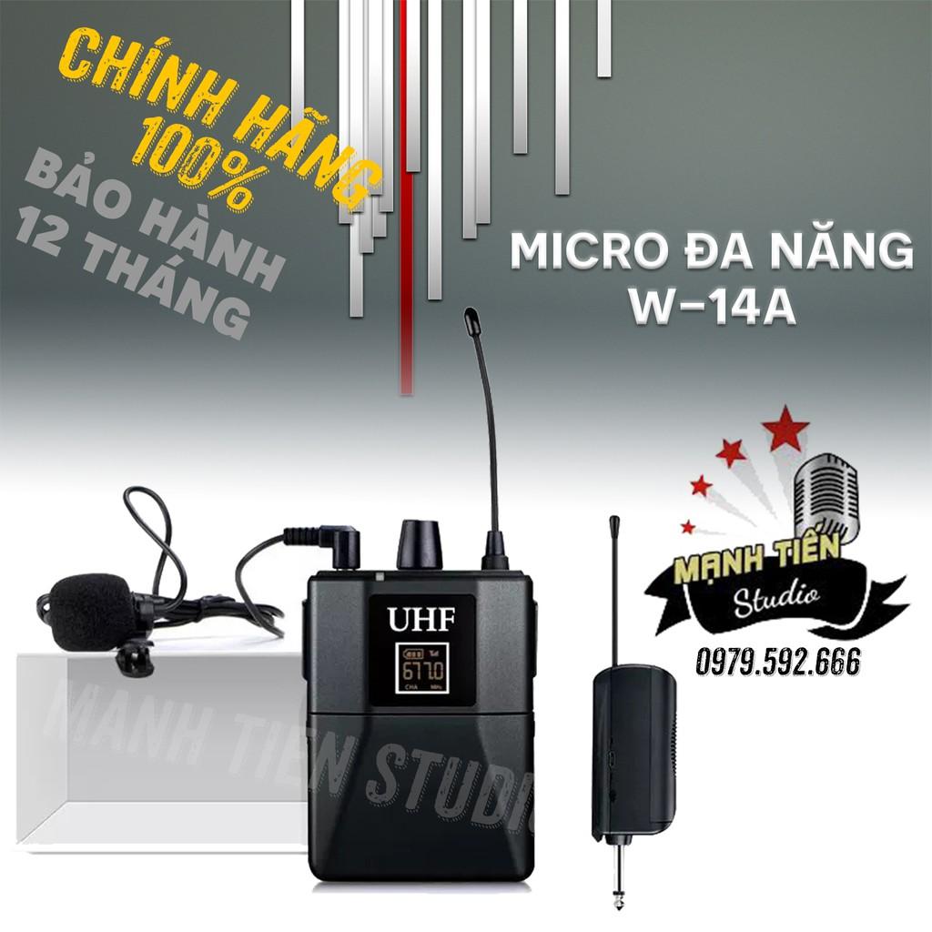 Micro đa năng không dây đeo tai  w14a trợ giảng thuyết trình livestream bán hàng phù hợp nhiều thiết bị âm thanh