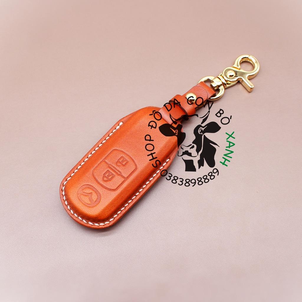 Bao da dành cho Chìa Khoá Ép Phom Mazda 2, Mazda 3, Mazda 6, CX5, CX8, CX9 handmade da thật 002e