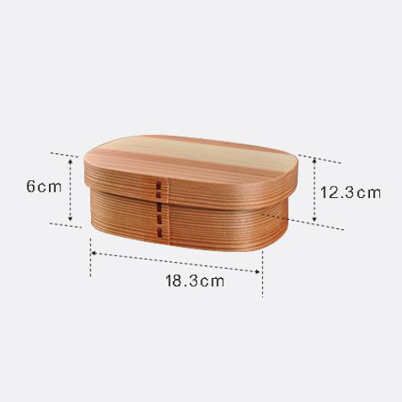 Wooden Lunch Box Sushi Container Picnic Food Carrier for Camping School Home