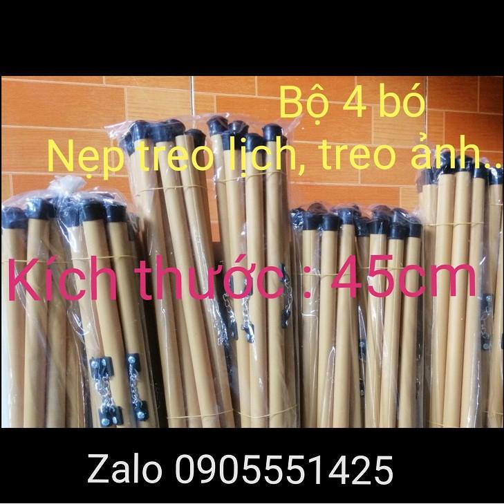 4 bó (40 cặp )  Ống trúc treo lịch 40cm , treo ảnh . Nẹp treo giấy thư pháp cỡ lớn.Ống trúc ( nẹp) treo tranh dài 45cm