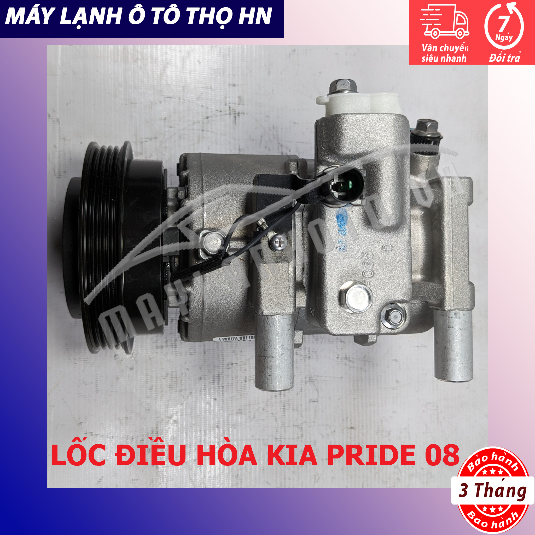 Lốc điều hòa (block,máy nén) Kia Pride New - Rio 2006 2007 2008 2009 2010 2011 hàng xịn Hàn Quốc 06 07 08 09 10 11