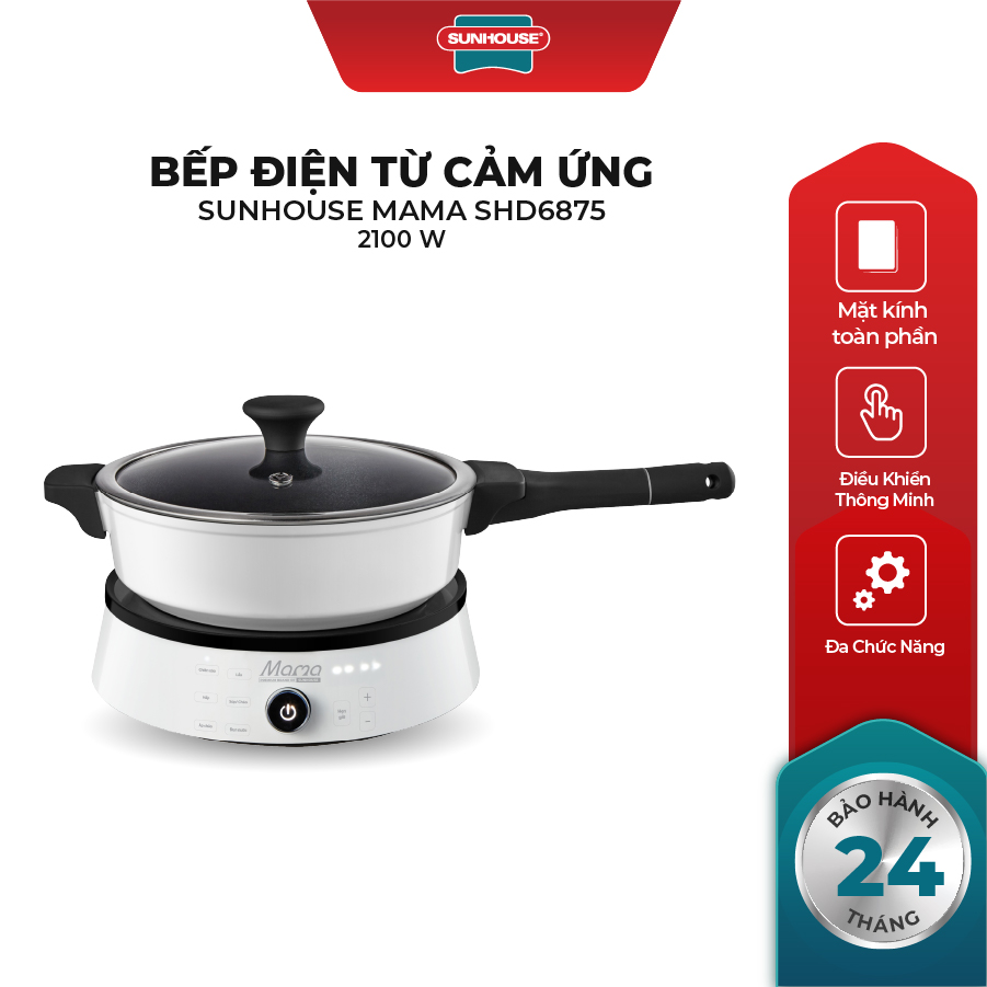 Bếp Điện Từ Đơn Cảm Ứng Sunhouse Mama SHD6875 - Kèm Nồi Lẩu Cao Cấp - Hàng Chính Hãng