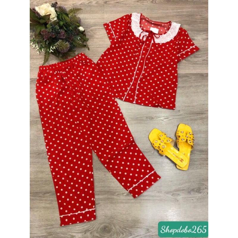 Đồ bộ nữ,đồ ngủ mặc nhà pijama vải lụa cổ ren viền thời trang.