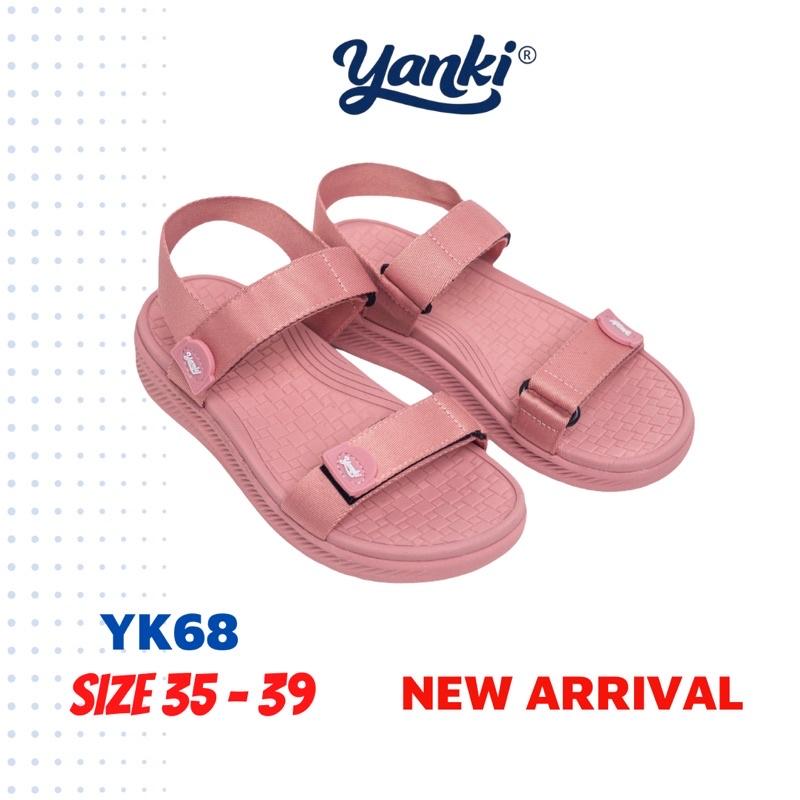 Giày Sandal Nữ Đi Học YANKI Chính Hãng Quai Ngang YK68 - Hồng