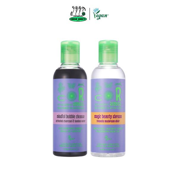 Combo da sạch sâu, ẩm mượt Chasin' Rabbits (Sữa rửa mặt 200ml+Tinh chất Magic Beauty Shroom 200ml)