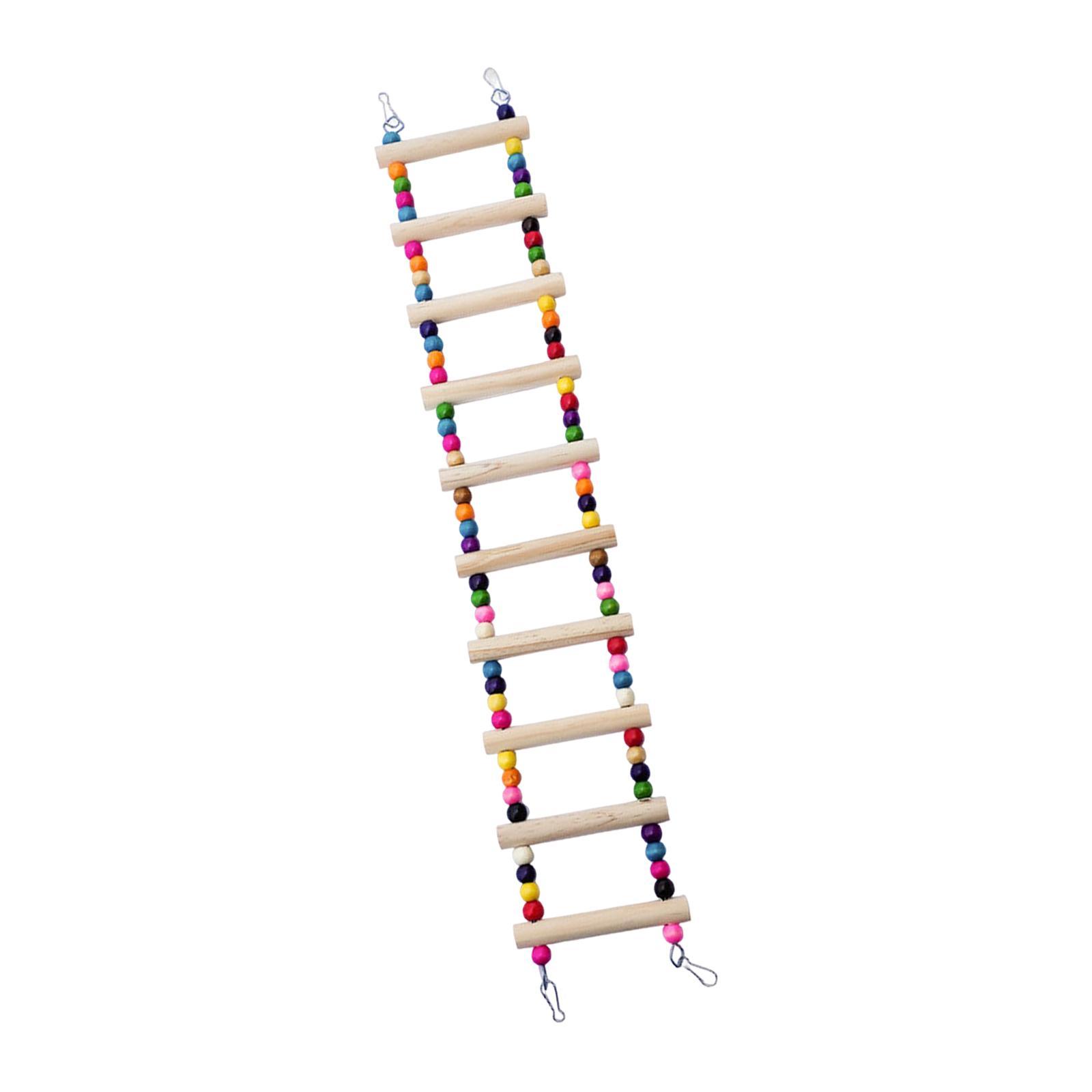 Wooden Ladder Bird Cage Wood Stand Parrot Chew Toy for Canaries Pet Supplies