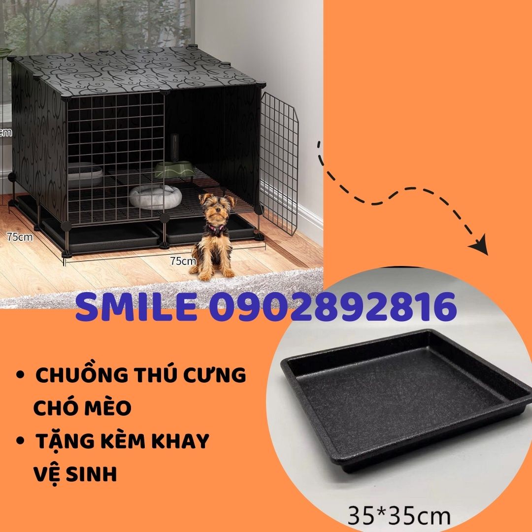 [TRỢ GIÁ] COMBO CHUỒNG, LỒNG LƯỚI THÉP DÀNH CHO THÚ CƯNG CHÓ MÈO SÂU 47CM