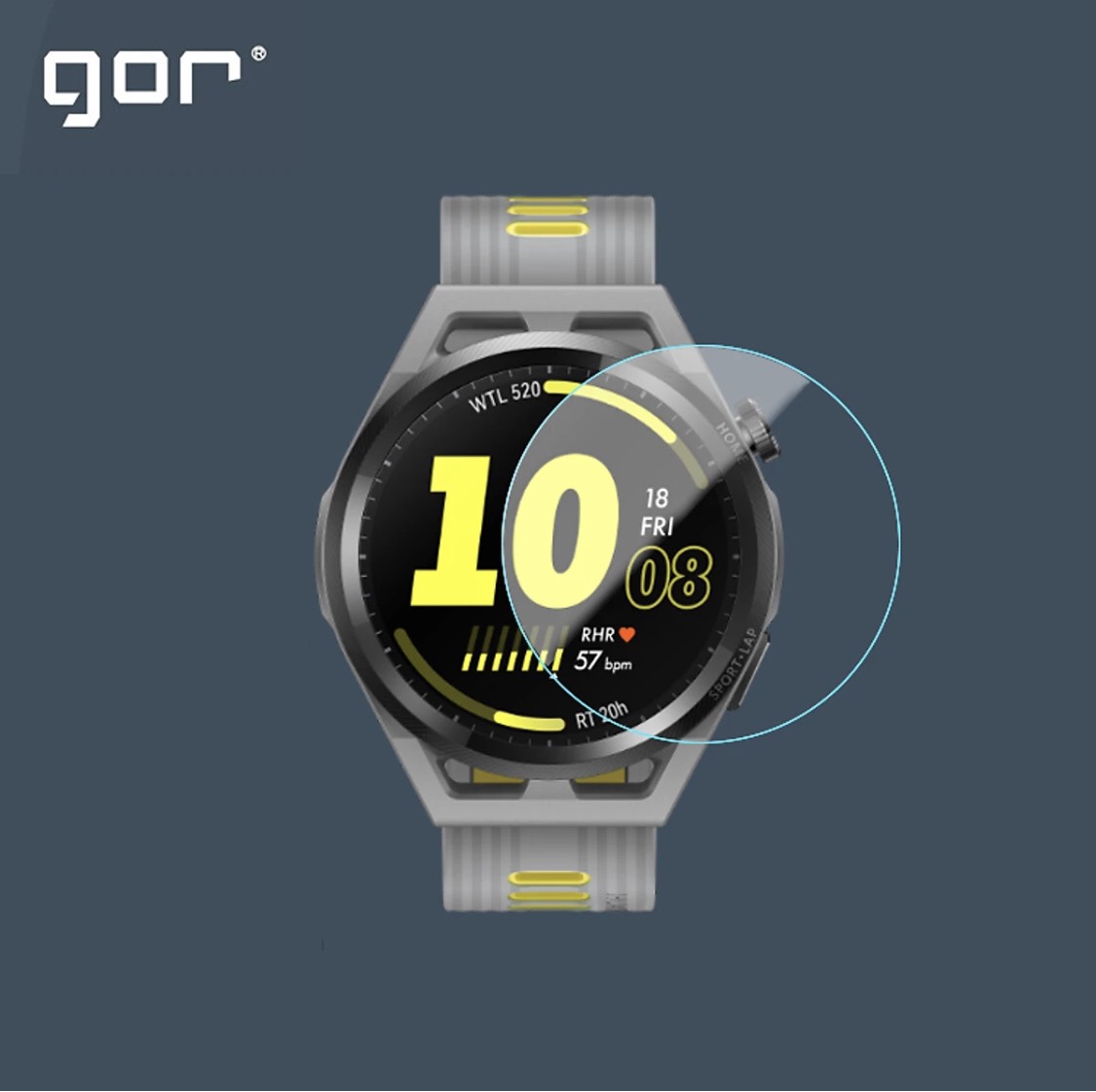 Bộ 3 Kính Cường Lực Dán Màn Hình GOR Dành Cho Huawei Watch GT RUNNER, Trong Suốt - Hàng Chính Hãng