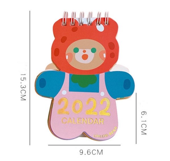 Lịch để bàn Gấu Thỏ mini năm mới 2022 xinh xắn nhiều chủ đề kèm ghi chú mặt sau tiện lợi