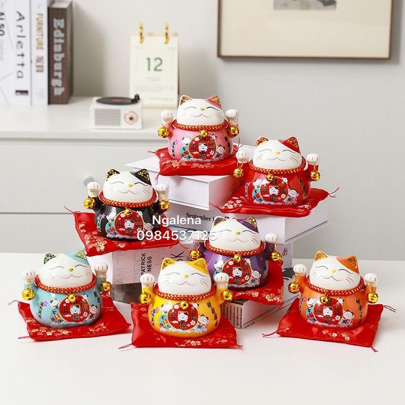 Mèo thần tài may mắn Maneki Neko 10cm (Hũ tiết kiệm)