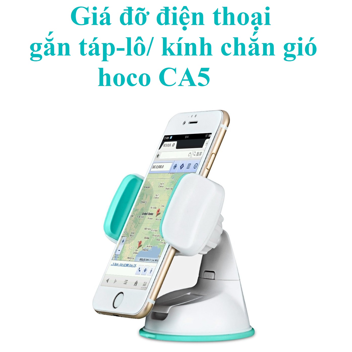 Giá Đỡ Dán Táp Lô Kính Chắn Gió Trên Ô Tô Cho Điện Thoại Hoco Ca5 Hàng Chính Hãng - Trắng Xanh